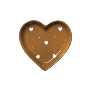 coeur vide poche en céramique safran