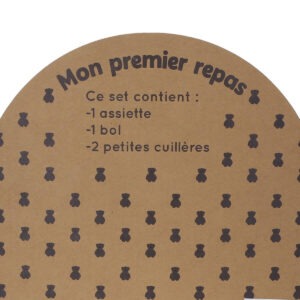 coffret vaisselle bol assiette + 2 cuillères silicone ourson le petit souk (3) (1)