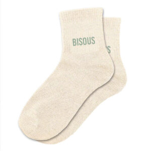 CD10017V13 chaussettes pailletées à message 36-41bisous beige (1)