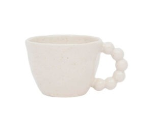 tasse à thé anse perlée organic 25 cl blanc sema