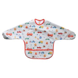 36726 Bavoir tablier enduit manches longues 1-3 ans chiens maison voiture le petit souk (1)