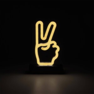 LA0074 Lampe LED effet néon à piles peace signe de mains (4) (1)