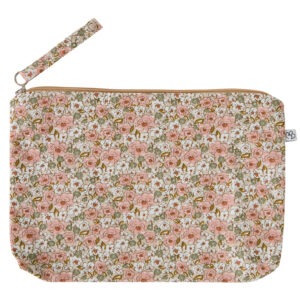BTC18 pochette imprimée avec attache accroche poussette liberty kaki et rose bb&co (1)
