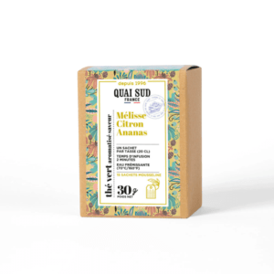 Boite de 15 infusettes de thé vert aromatisé quai sud mélisse citron ananas (1)