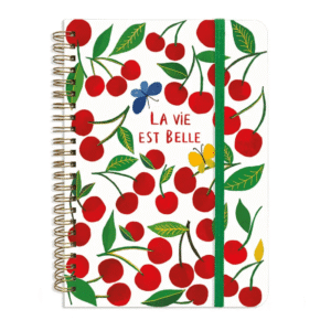 Cahier ligné à spirales A5 cerises cartes d'art (1) (1)