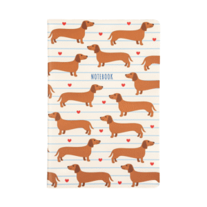 NOTE093 teckel chien saucisse carnet ligné a5 souple sass et belle 7