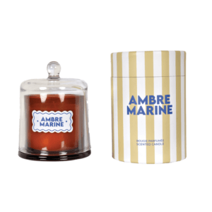 bougie parfumée ambre marine colorée sous cloche boite rayée opjet (2)