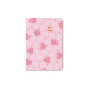 carnet souple a6 cartes d'art coeurs roses (1)
