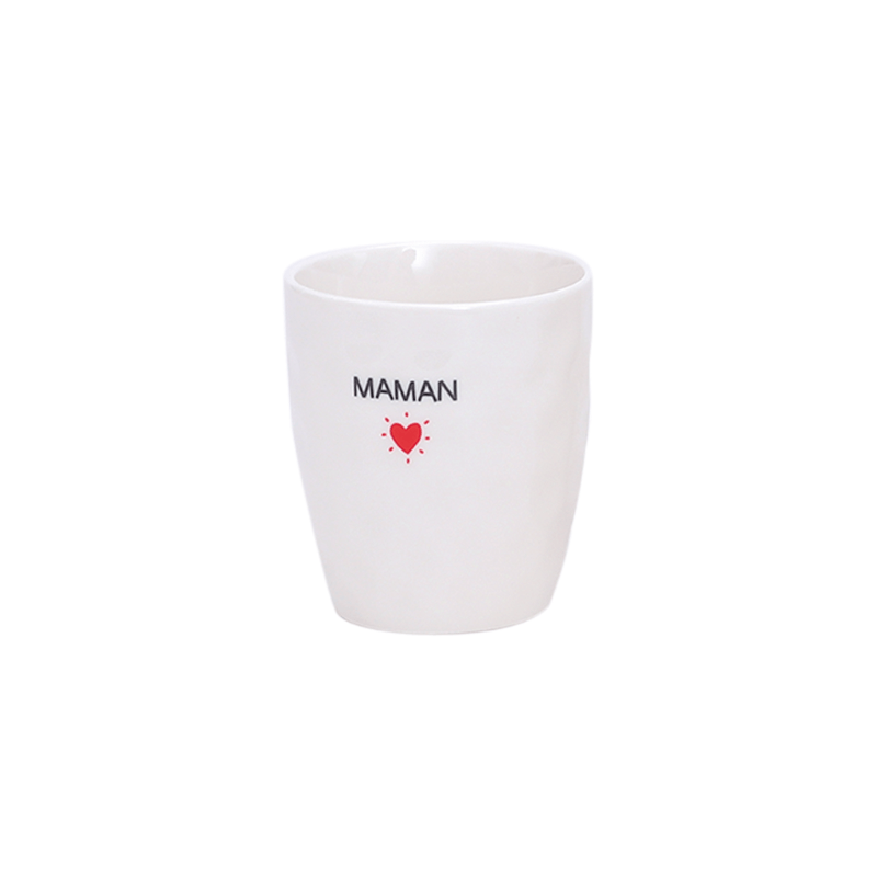 gobelet message blanc maman coeur rouge opjet