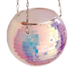 37163-Cache-pot à suspendre boule disco à facettes iridescentes 20 cm le petit souk (1) (1)