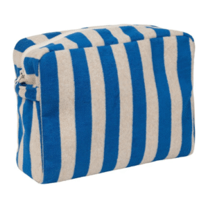 grande trousse de toilette rayée bleue en éponge coton sema (2) (1)