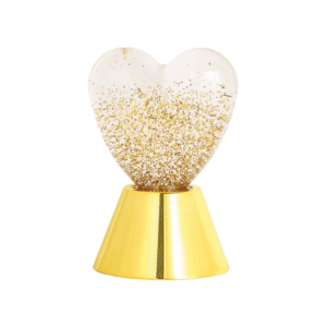 lampe coeur pailleté doré