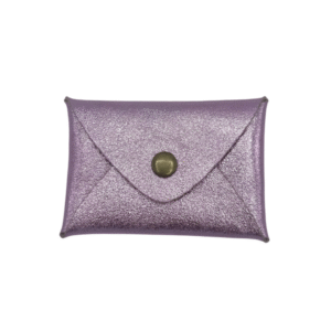 porte-cartes mini en cuir brillant à pression rose clair (2)