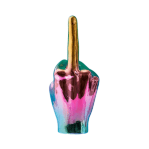 sculpture doigt d'honneur brillante fuck chromé (5) (1)