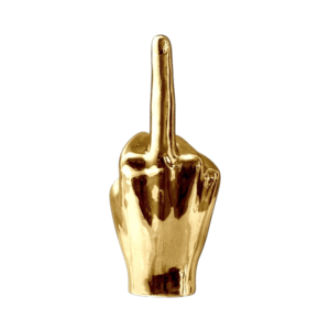 sculpture doigt d'honneur brillante fuck doré (1) (1)