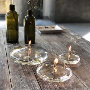 lampe à huile ellipse transparente verre soufflé bazar de luxe (