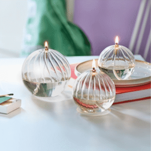 lampe à huile striée en verre soufflé transparent bazar de luxe (2) (1)