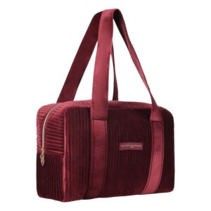 sac week-end matelassé velours bordeaux la petite cachottiere (3)