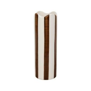 vase cylindre rayures colorées grès brun marron foncé (1)