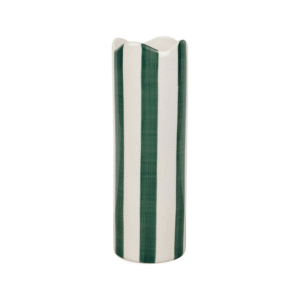 vase cylindre rayures colorées grès vert foncé kaki (1)