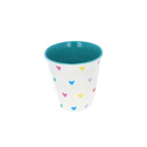 34057-verre-coeurs multicolores mélaminé 16 cl