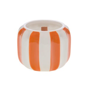 Bougie décorative rayée orange - Une étincelle de bonheur (1) (1)