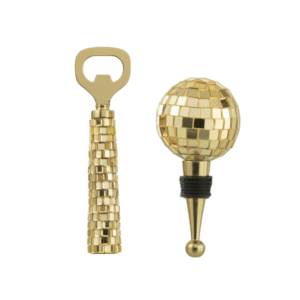 bouchon de bouteille et ouvre-bouteille à facettes disco doré (1) (1)