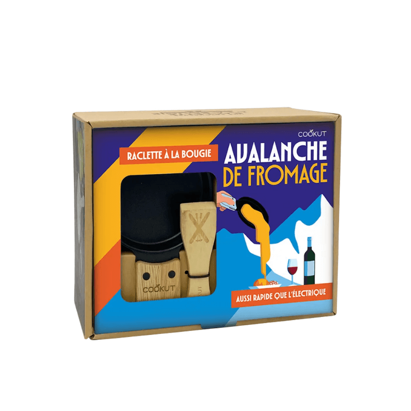 coffret raclette à la bougie avalanche de fromage poelons noir montagne cookut (1)