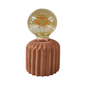 petite lampe led coeur socle ciment camel (3)