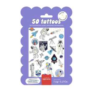 pochette de tatouages éphémères fantaisie cosmos espace