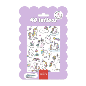 pochette de tatouages éphémères fantaisie féérie licorne