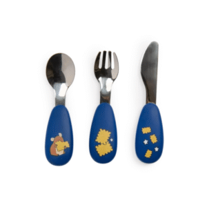 set couverts silicone bleu biscuit hamster puce & pilou moulin roty (3) (1)