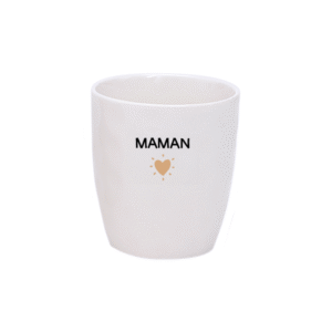 tasse à café faience maman coeur doré