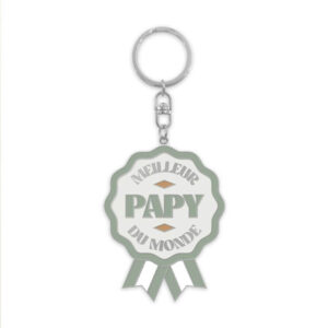 CD10090 porte-clés meilleur papy du monde vert amande médaille stc (1)
