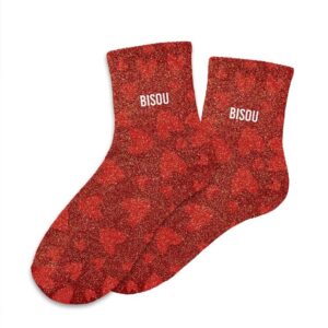 CD10248V08 chaussettes pailletées coeurs rouges bisou femme 36-42 (1)
