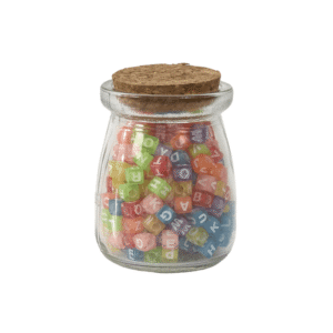 EA0064 bocal de 300 perles carrées colorées lettre blanche (1)