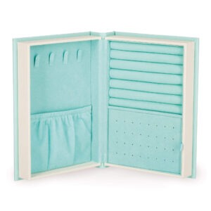 JBOX0001 livre vintage boite à bijoux a book lover fleur bleu ciel (1)