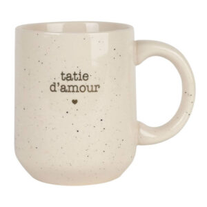 Mug beige moucheté 35cl - Tatie d'amour