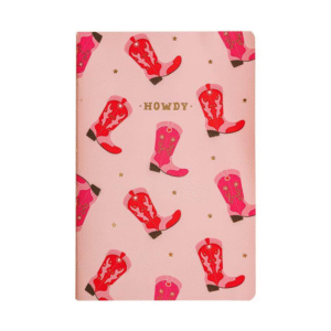 NOTE086 carnet a5 souple ligné bottes de cowboy cowgirl rose rouge (2)