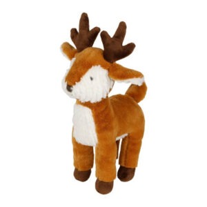 Peluche Cerf douce polyester blanche et camel (3) (1)