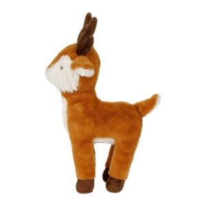 Peluche Cerf douce polyester blanche et camel (3) (1)