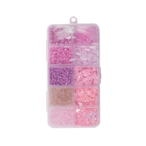 petite boite de perles stylées unicolores rose (1)