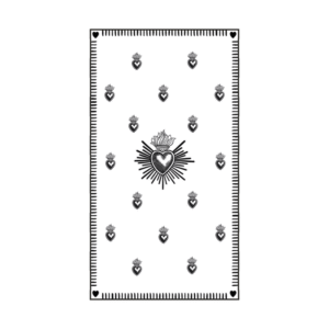 15 serviettes papier rectangle coeur ex-voto noir