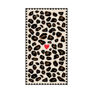 15 serviettes papier rectangle coeur léopard (1)