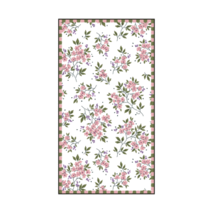 15 serviettes papier rectangle fleurs roses