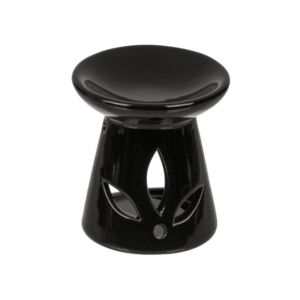 bruleur de parfum a bougie céramique feuilles noir (1)