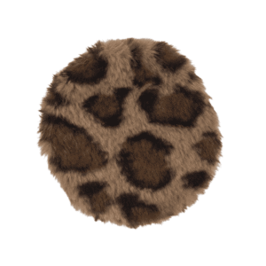 chaufferette ronde fourrure léopard camel