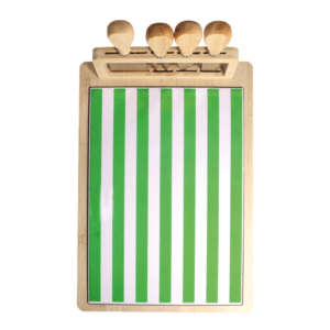 service planche rayée verte fromage accessoires (1)