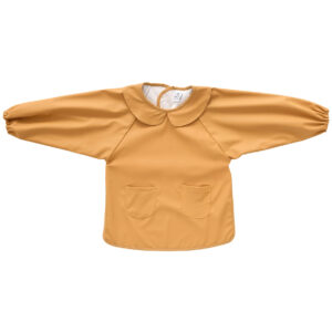 BATAB17 Bavoir tablier enduit manches longues 3-5 ans camel col claudine bb&co