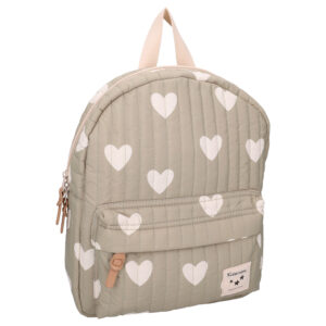 KR01679 sac à dos enfant petit kaki coeurs blancs polyester recyclé kidzroom bb&co (1)